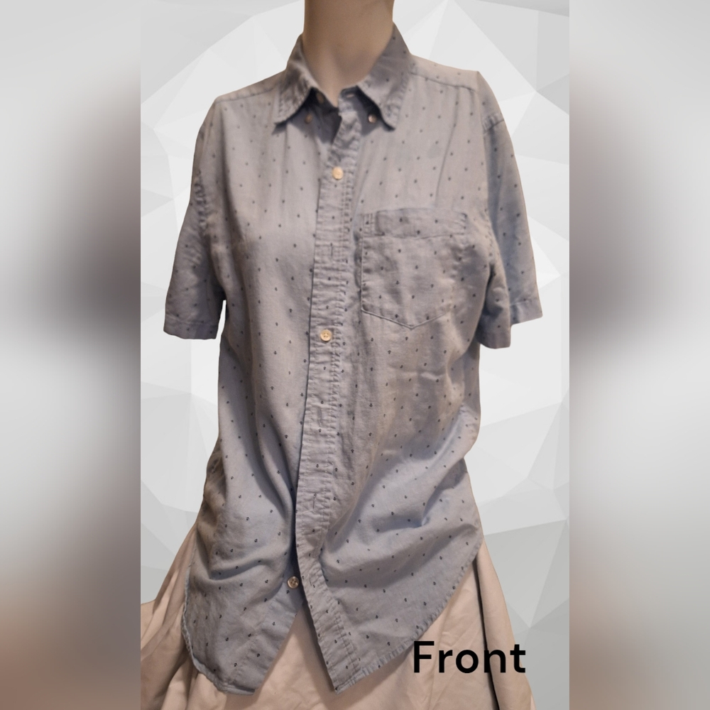 Short sleeve button up with anchors
